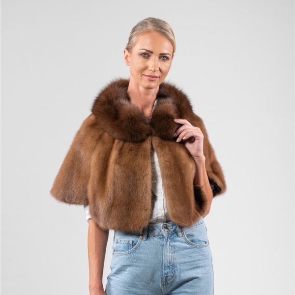 Vintage minks fur cape jacket - Picture 1 of 11